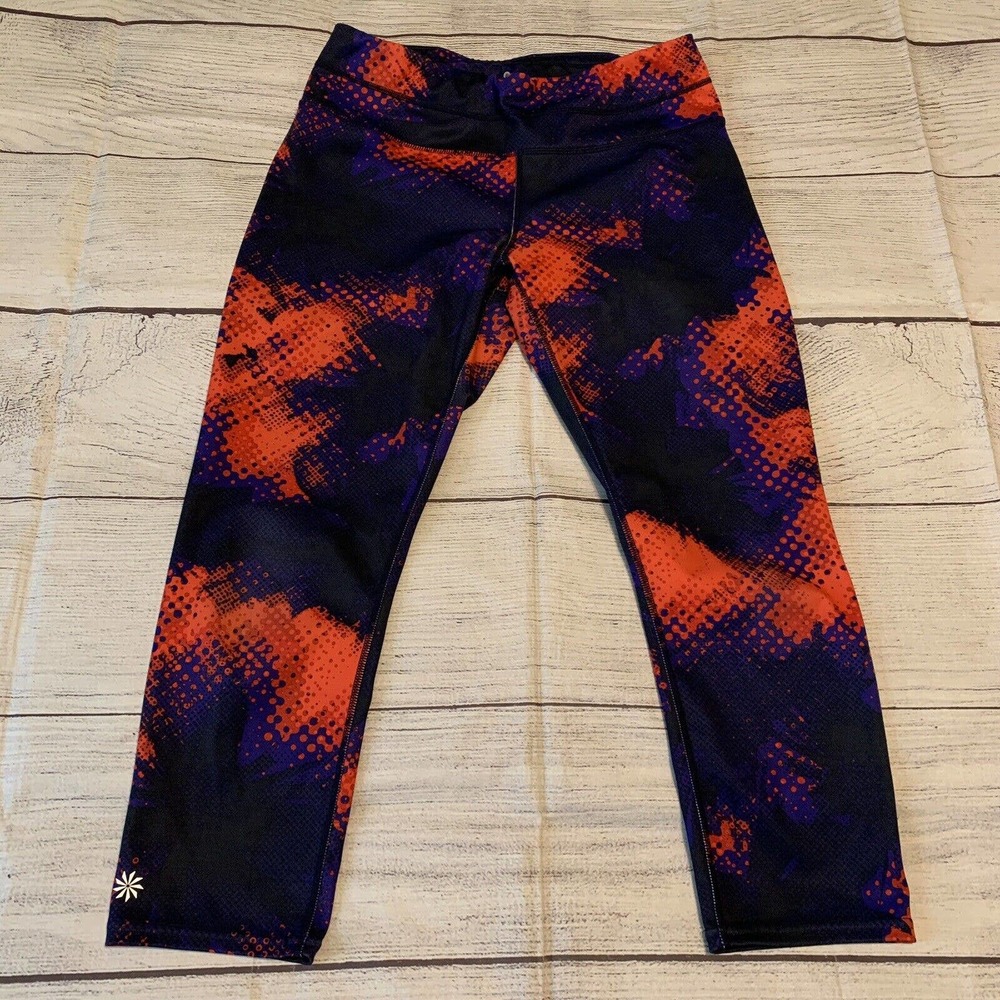 Athleta Yoga Electro Sonar Capri Pants Womens Size Medium Multi-Color 152878-02